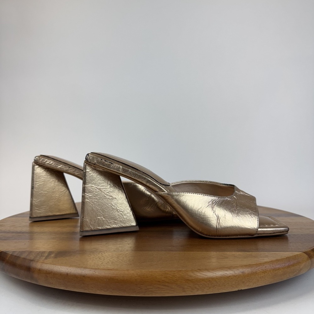 New Womens Matisse Reagan Metallic Open Toed Slip On Heels Sandals Size 8.5 M